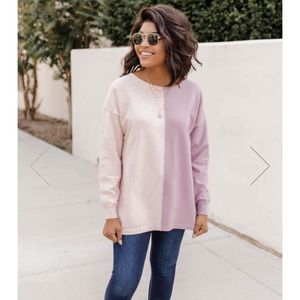 Pink Lily Stylish Standards Blush Sweater- S